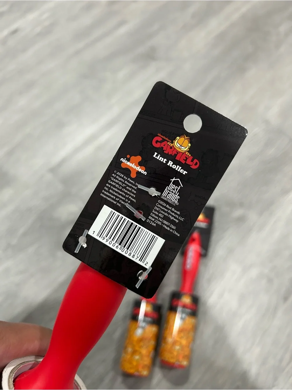 Nickelodeon Red Garfield Lint Rollers with Orange Cartoon Covers - Set of 3